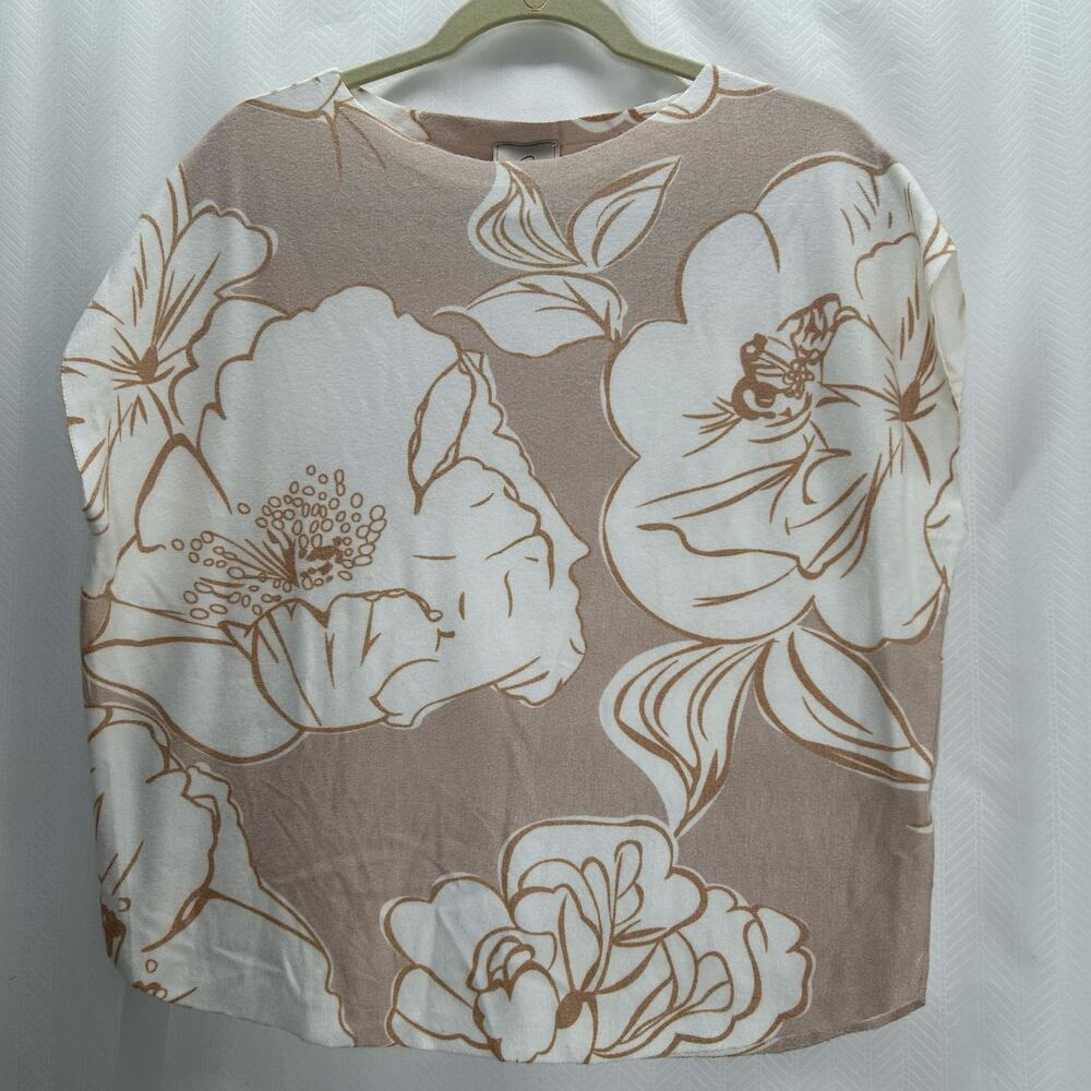 Sioni top cream floral short sleeves large casual relaxed